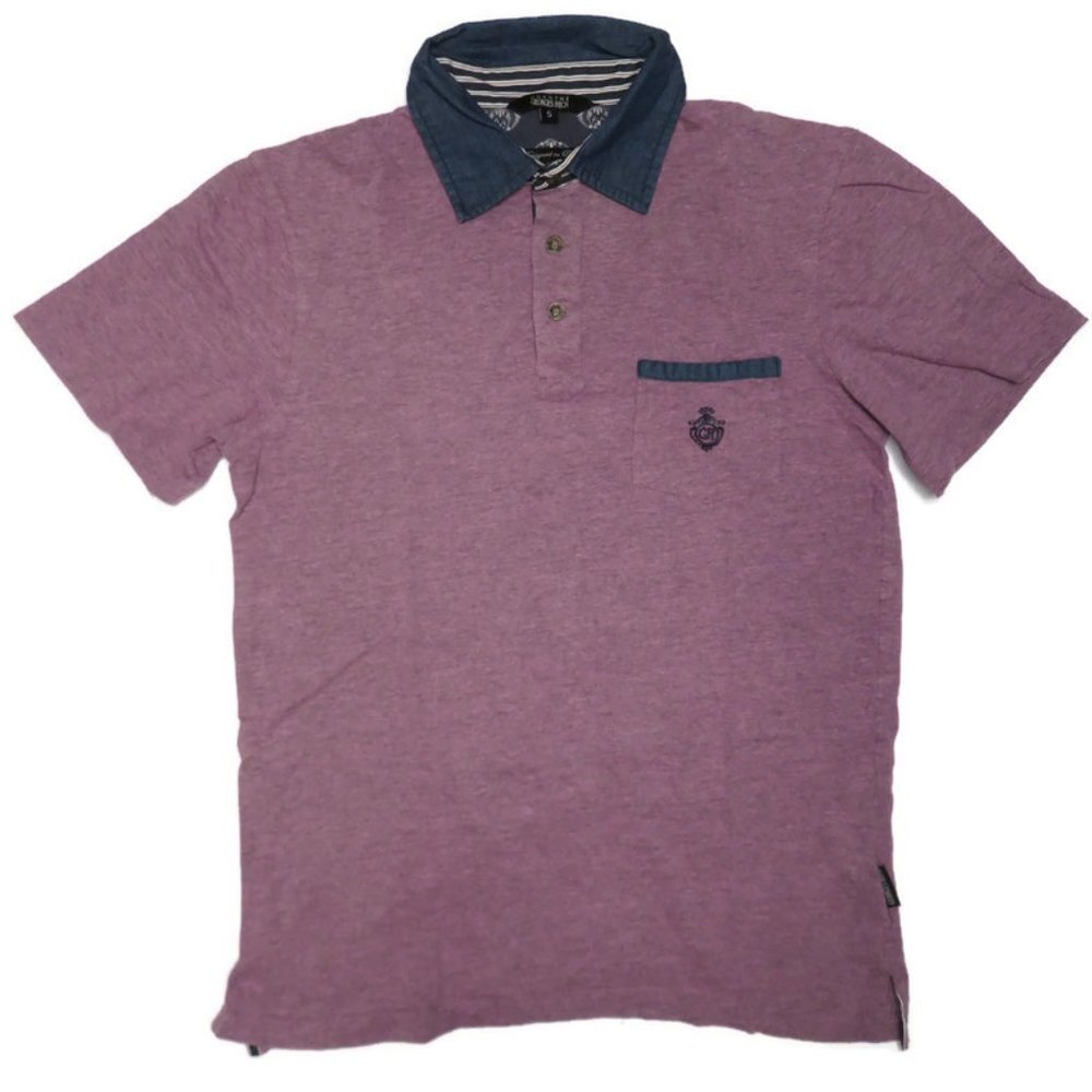 Georges Rech Unanyme Polo Shirt Womens Small Short Sleeve Pocket Purple Top Golf